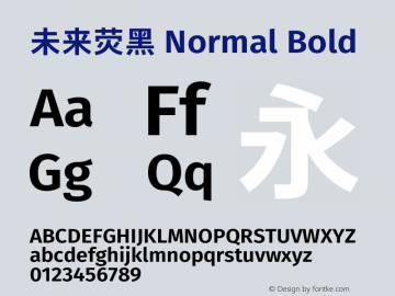 未来荧黑 Normal Bold  Font Sample