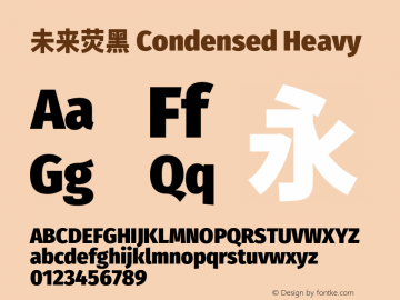 未来荧黑 Condensed Heavy  Font Sample