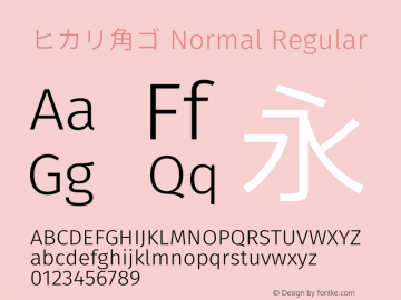 ヒカリ角ゴ Normal Regular  Font Sample