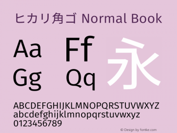 ヒカリ角ゴ Normal Book 图片样张