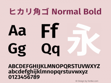 ヒカリ角ゴ Normal Bold  Font Sample
