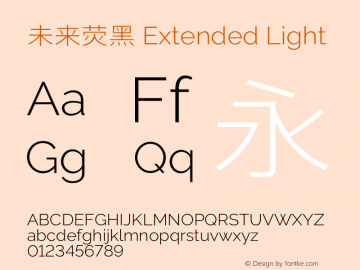 未来荧黑 Extended Light  Font Sample
