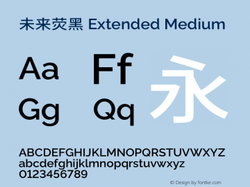 未来荧黑 Extended Medium  Font Sample