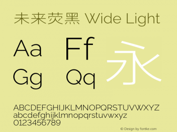 未来荧黑 Wide Light  Font Sample