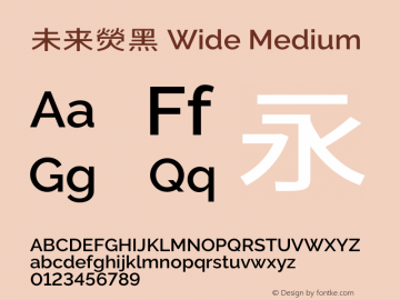 未来熒黑 Wide Medium  Font Sample