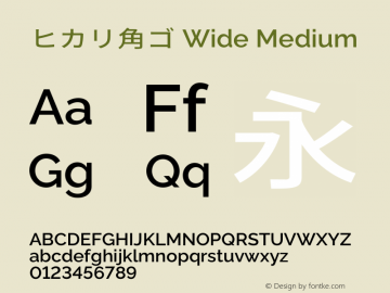 ヒカリ角ゴ Wide Medium  Font Sample