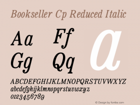 Bookseller Cp Reduced Italic Version 10.000图片样张