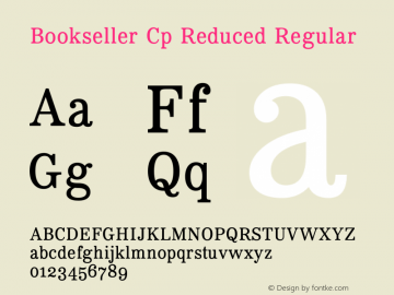 Bookseller Cp Reduced Reduced Version 10.000 Font Sample