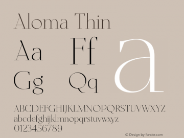 Aloma Thin Version 1.000 Font Sample