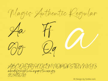 Magis Authentic Version 1.00;December 20, 2020;FontCreator 12.0.0.2565 64-bit Font Sample