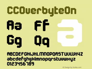 ☞CCOverbyteOn Version 1.001 2000;com.myfonts.easy.comicraft.overbyte.on-regular.wfkit2.version.2v63图片样张