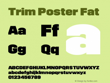 Trim Poster Font,TrimPoster-Fat Font,Trim Poster Font|TrimPoster-Fat Version 2.000 Font-TTF Font-Fontke.com