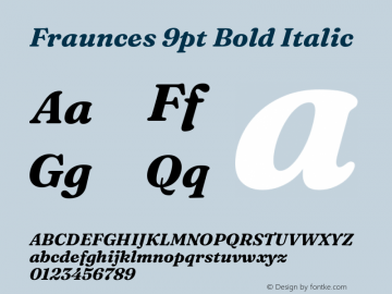 Fraunces 9pt Bold Italic Version 1.000;[b76b70a41]图片样张