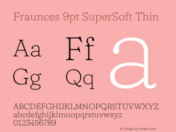 Fraunces 9pt SuperSoft Thin Version 1.000;[b76b70a41] Font Sample