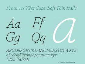 Fraunces 72pt SuperSoft Thin Italic Version 1.000;[b76b70a41]图片样张