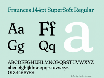 Fraunces 144pt SuperSoft Regular Version 1.000;[b76b70a41] Font Sample