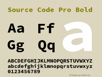 Source Code Pro Bold Version 2.038;hotconv 1.0.116;makeotfexe 2.5.65601 Font Sample