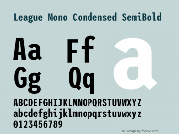 League Mono Condensed SemiBold Version 2.220;RELEASE图片样张