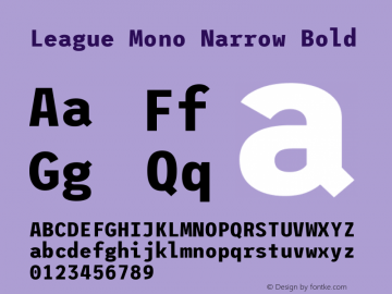 League Mono Narrow Bold Version 2.220;RELEASE图片样张