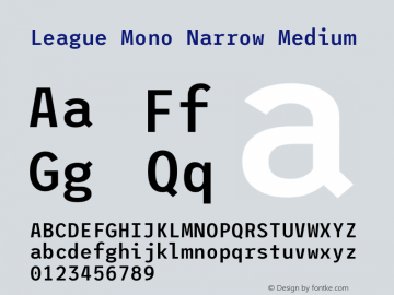 League Mono Narrow Medium Version 2.220;RELEASE图片样张