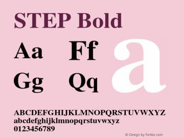 STEP Bold Version 2.0.5 Font Sample