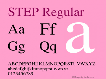 STEP Version 2.0.5 Font Sample