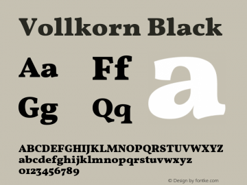 Vollkorn Black Version 5.000; ttfautohint (v1.8.3)图片样张