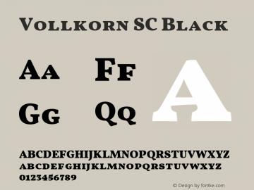 Vollkorn SC Black Version 5.000; ttfautohint (v1.8.3) Font Sample