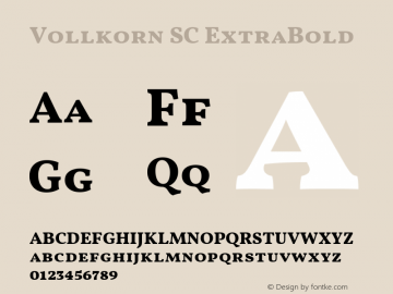 Vollkorn SC ExtraBold Version 5.000; ttfautohint (v1.8.3) Font Sample