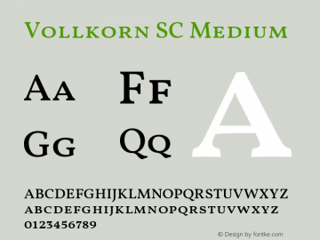 Vollkorn SC Medium Version 5.000; ttfautohint (v1.8.3) Font Sample