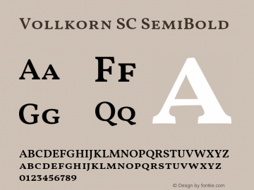 Vollkorn SC SemiBold Version 5.000; ttfautohint (v1.8.3) Font Sample