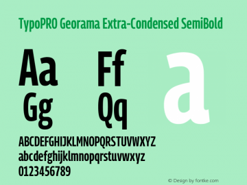 TypoPRO Georama Extra Condensed SemiBold Version 1.001 Font Sample