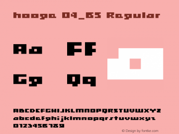 hooge 04_65 Regular Version 002.000 Font Sample