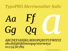 TypoPRO Merriweather Italic Version 2.002 Font Sample