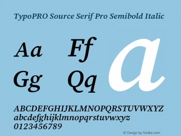 TypoPRO Source Serif Pro Semibold Italic Version 3.001;hotconv 1.0.111;makeotfexe 2.5.65597图片样张