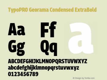 TypoPRO Georama Condensed ExtraBold Version 1.001 Font Sample