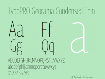 TypoPRO Georama Condensed Thin Version 1.001 Font Sample
