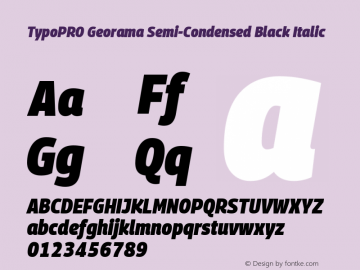 TypoPRO Georama Semi Condensed Black Italic Version 1.001 Font Sample