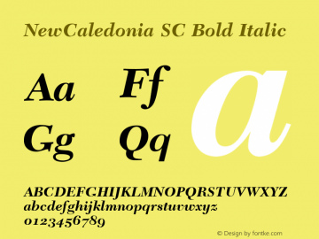 NewCaledonia SC Bold Italic V.1.0 Font Sample