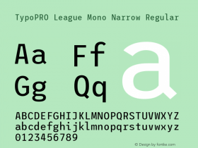 TypoPRO League Mono Narrow Regular Version 2.220;RELEASE图片样张