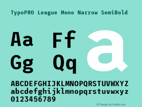 TypoPRO League Mono Narrow SemiBold Version 2.220;RELEASE图片样张