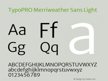 TypoPRO Merriweather Sans Light Version 2.001; ttfautohint (v1.8.3)图片样张