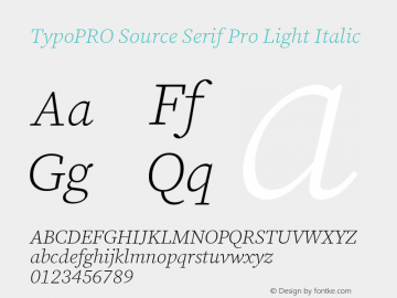 TypoPRO Source Serif Pro Light Italic Version 3.001;hotconv 1.0.111;makeotfexe 2.5.65597图片样张