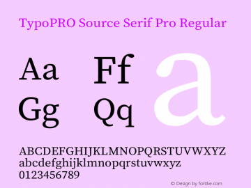 TypoPRO Source Serif Pro Version 3.001;hotconv 1.0.111;makeotfexe 2.5.65597 Font Sample