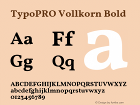 TypoPRO Vollkorn Bold Version 5.000; ttfautohint (v1.8.3)图片样张