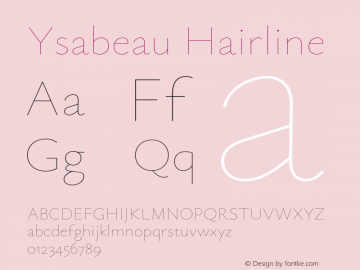 Ysabeau Hairline Version 0.014;FEAKit 1.0 Font Sample