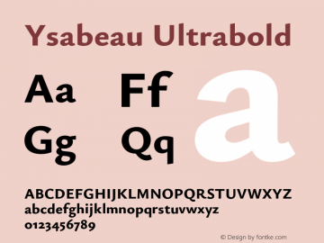 Ysabeau Ultrabold Version 0.012;FEAKit 1.0图片样张