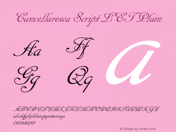 Cancellaresca Script LET Plain 1.0图片样张