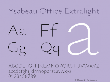 Ysabeau Office Extralight Version 0.014;FEAKit 1.0图片样张