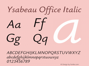 Ysabeau Office Italic Version 0.012;FEAKit 1.0图片样张